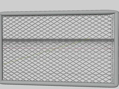 Security fence steel gauze  Low-poly 3D model