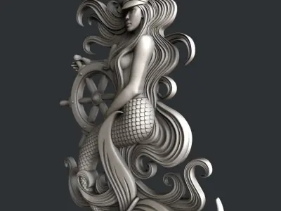 3d STL models for CNC router mermaid 3D model purchase