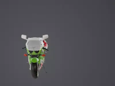 Kawasaki Ninja ZX7R Sport Bike Low-poly 3D model