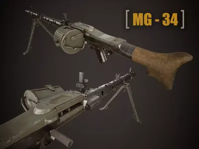MG-34 Low-poly 3D model