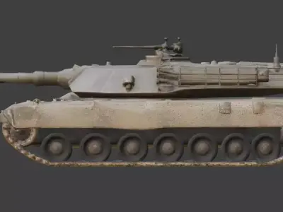 Desert Wasteland  Modern Tank 3D Model Low-poly 3D model