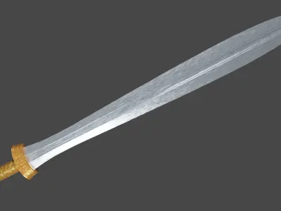 Xyphos sword with Langsax handle Low-poly 3D model