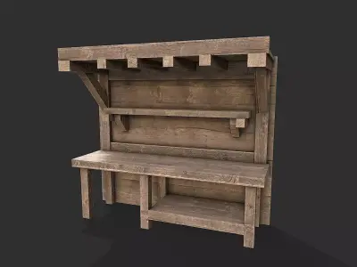 Medieval Environment Props 6 Kitchen Furniture Pack 1 Low-poly 3D model