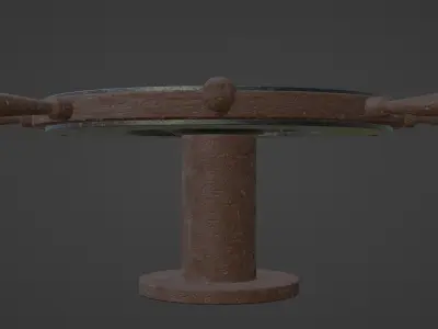 Ships Wheel Table Low-poly 3D model