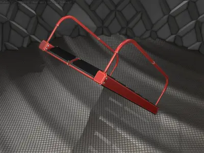Sci-Fi Stairs -  19 - Red Version  Low-poly 3D model
