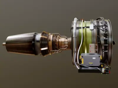 Airbus A320 Airplane Enigne Turbofan 3D model