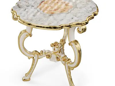 Tavolini Italian Early 20th Century Classic Baroque Tripod Table 3D model