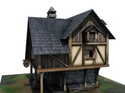 Medieval Building 01 Blacksmith Forge Low-poly 3D model