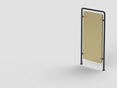 Blank vertical street billboard 3D model