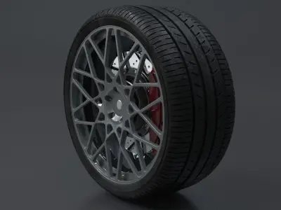 tire und rims 3D model