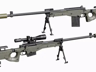 AWP Sniper Tactical Modular Rifle L118 Low-poly 3D model