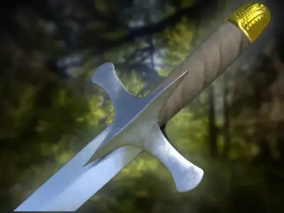 Sword of prophet Mohammad Low-poly 3D model