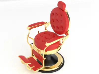 Alesso Professional Barber Chair red 3D model