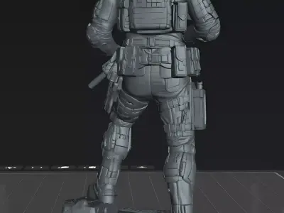 Desert Phantom Operator Modern Tactical Soldier STL Model  3D print model