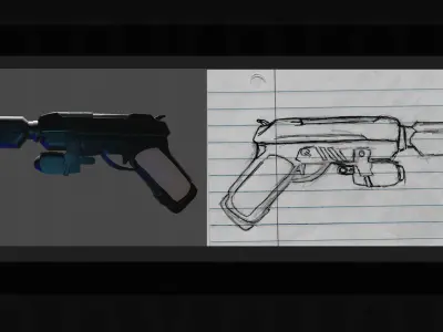 Hand Gun with Compressor  3D model