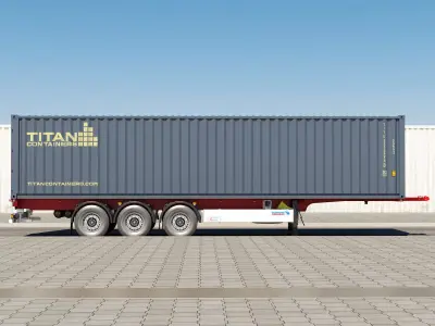 Semi-Trailer Container 3D model