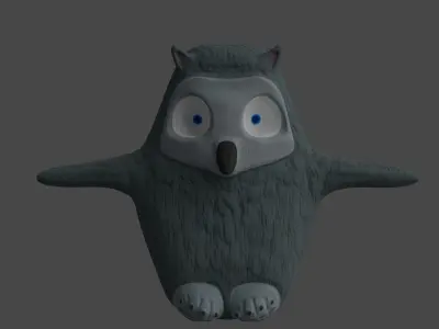 Owl Bird Cute Model Low-poly 3D model