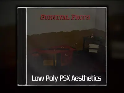 PSX Low-Poly Survival Props Pack Free low-poly 3D model