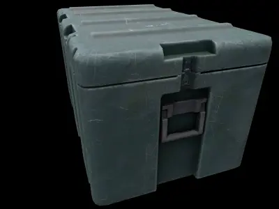 Military box Low-poly 3D model 2