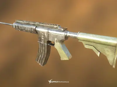 Infanty Assault Rifle 3D model Free low-poly 3D model