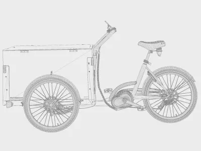 3D Model of Cargobike DeLight Box Low-poly 3D model