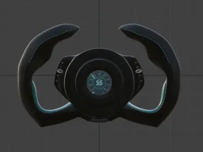 Sporty steering wheel concept design for sports car 3D model