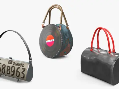 Unique Handbags Collection 3D model