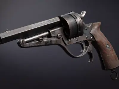 Galand Revolver M1870 Low-poly 3D model