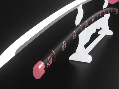Koseki Bijou inspired katana 3D model