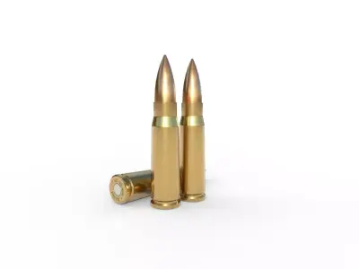 762 -39 mm M43 Soviet Ammo Low-poly 3D model