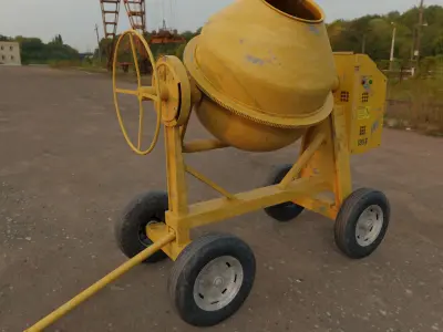 Concrete mixer Low-poly 3D model 3