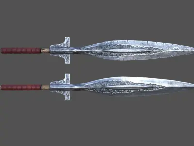 Viking Spear Kit Low-poly 3D model