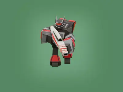 Low-Poly Mecha Robot Character Low-poly 3D model