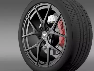 Porsche 991 V GT 2014 wheel 3D model
