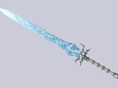 Ice blade Low-poly 3D model