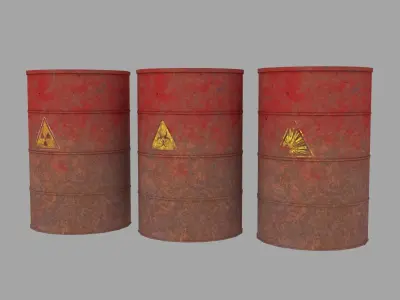 Old Rusty Metal Barrel Low-poly 3D model buy