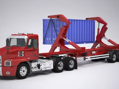 US Semi-Truck with Sidelifter 3D model