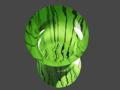 Porcelain vase glass vase with color likes watermelon peel Free low-poly 3D model