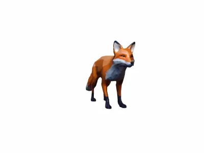 Red Fox Animal In The Natural Nice Chair 3d Render 3D model purchase