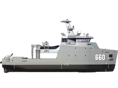 MILITARY  VESSEL  Low-poly 3D model