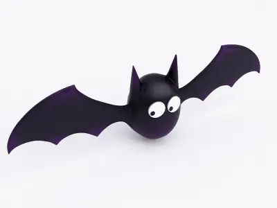 Cute bat low poly 3d model Low-poly 3D model
