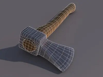 Low poly axe Free low-poly 3D model purchase