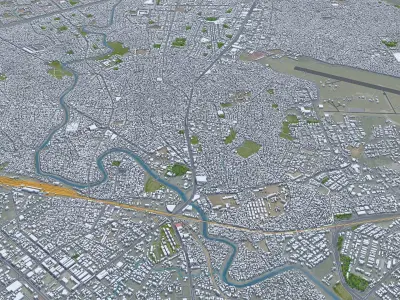 Rawalpindi Pakistan 30km Low-poly 3D model