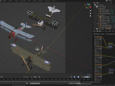 Airplanes WW1 Collection GameReady 3D model