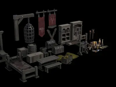 Blender 3 Become a Prop Artist Dungeon Pack 3D model
