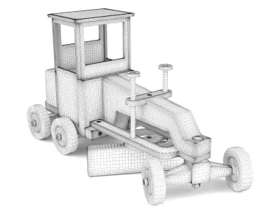 Wooden toy grader 02 3D model