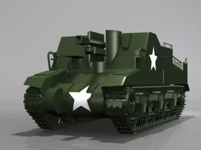 Tank 002 Howitzer Motor Carriage m7 3D model
