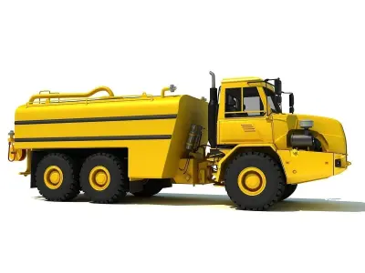 Construction Dump Truck and Water Wagon 3D model