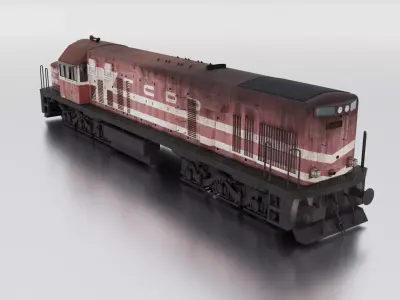 LOCOMOTIVE GE U20C DE21500 FROM 1964 Low-poly 3D model