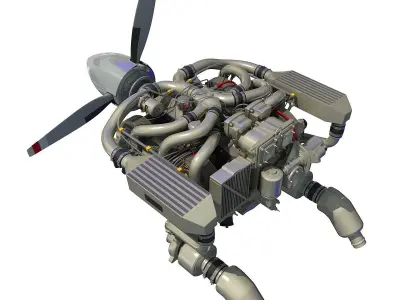 Aircraft Engine Of Continental IO-550  3D model